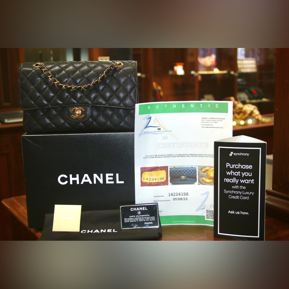 Sold - Chanel Classic Double flap Medium Caviar Leather